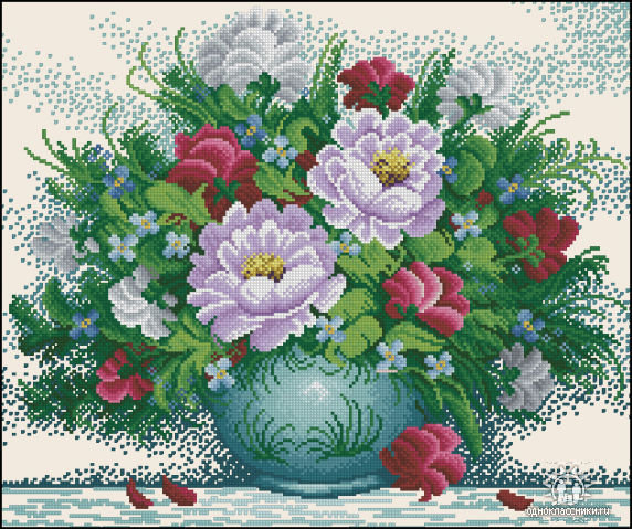 букет - букет, цветы, пионы, ваза - оригинал