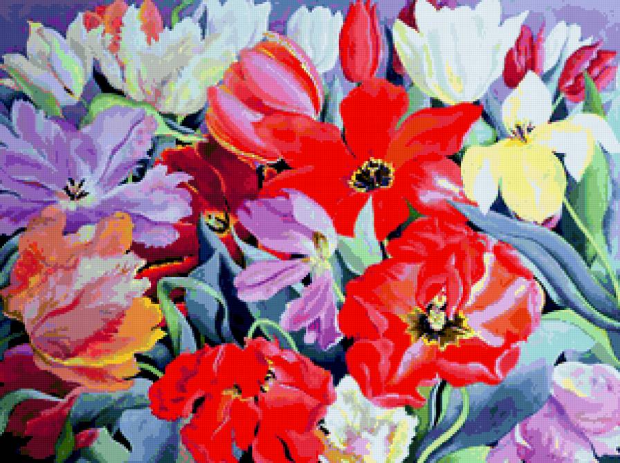 Серия "Букет" - цветы, букет, маки - предпросмотр