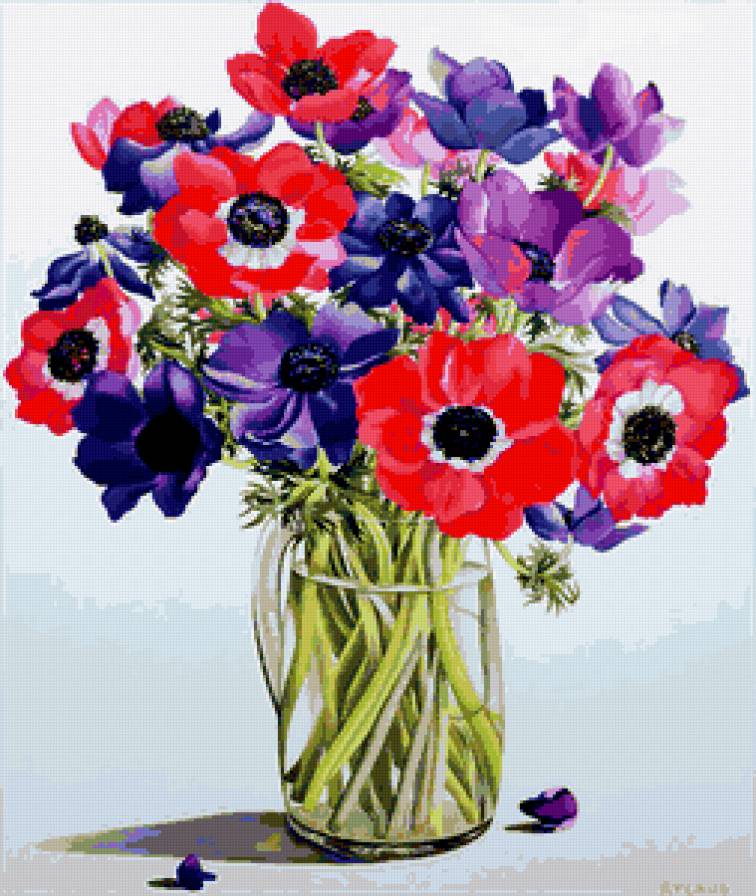 Серия "Букет" - цветы, анемоны, букет - предпросмотр