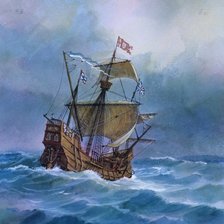 Оригинал схемы вышивки «парусник» (№169734)