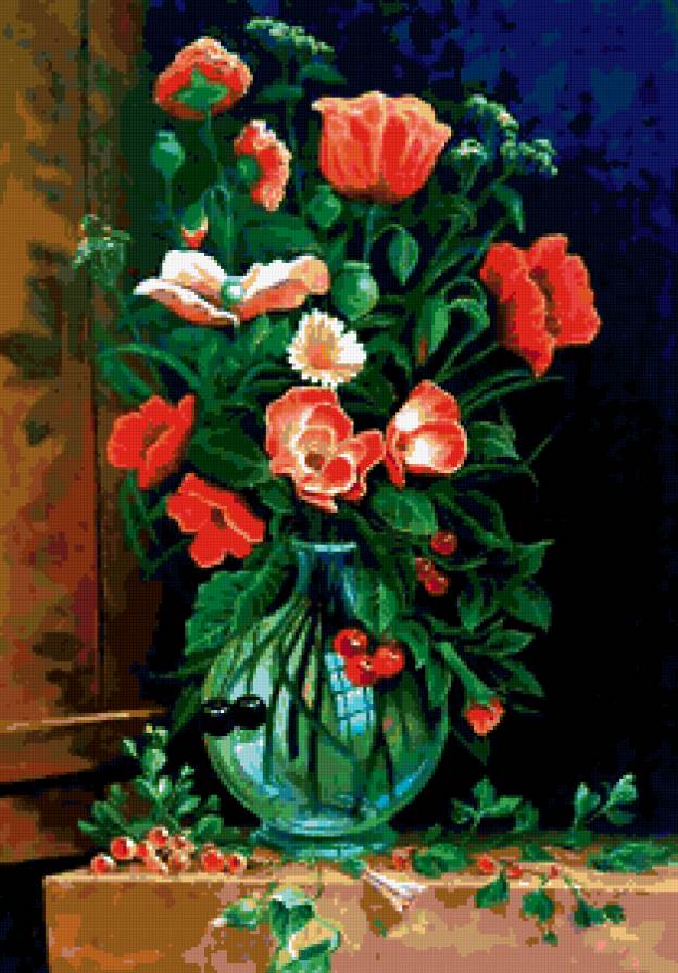 №169739 - искусство, природа, живопись, маки, цветы - предпросмотр