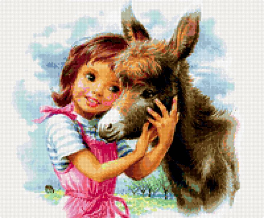 девочка с осликом - детское - предпросмотр