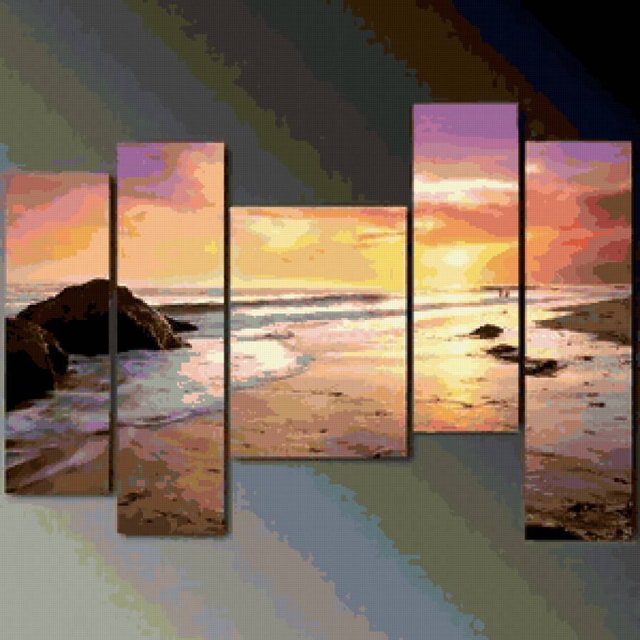 Закат - закат, пейзаж, природа, море - предпросмотр