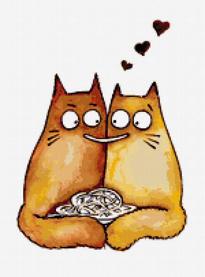 коты 2 - рисованные коты, коты, рыжие коты - предпросмотр