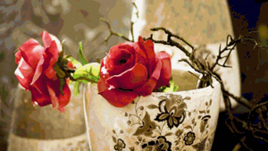 Roses In A Mug - роза, букет, flower, розы, цветок, цветы - предпросмотр
