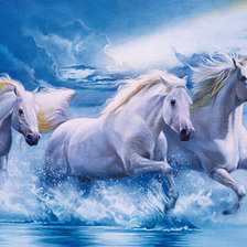 Оригинал схемы вышивки «Белые кони» (№170164)
