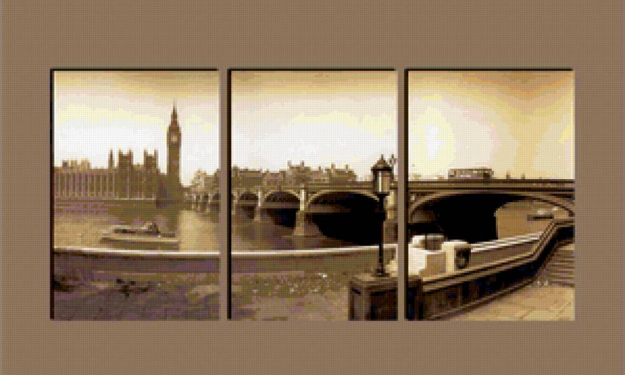 №170225 - река, лондон, башня, фонарь, лодка, мост - предпросмотр