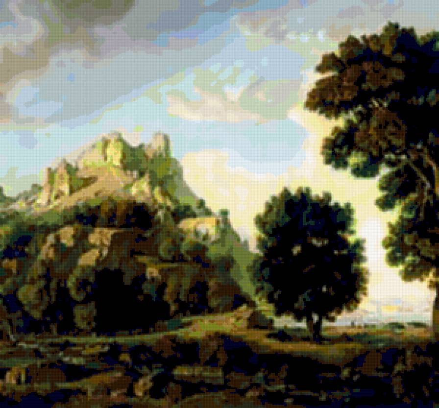 Константин Богаевский.Крымский пейзаж. - пейзаж, природа, деревья.домик. - предпросмотр