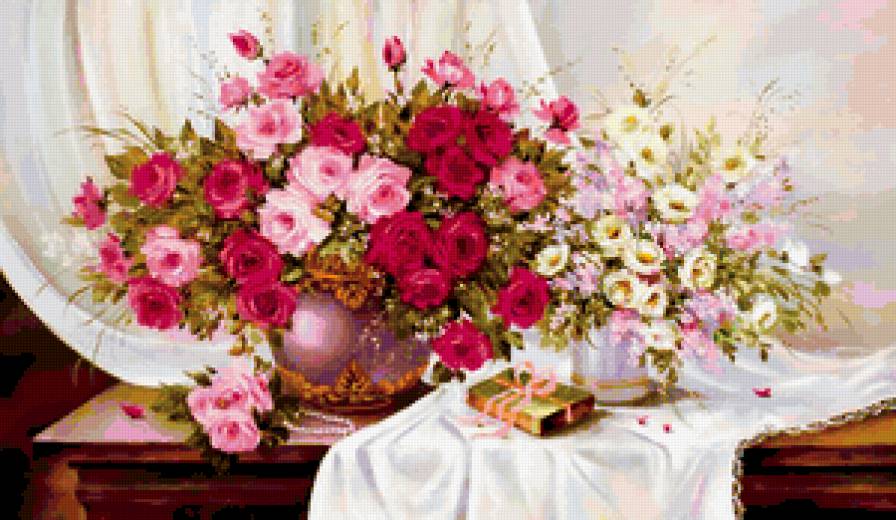 №170266 - подарок, бусы, цветы, ваза, букет - предпросмотр