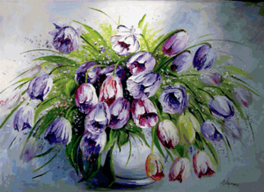 №170268 - ваза, тюльпаны, букет, цветы - предпросмотр