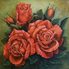 Схема вышивки «крсные розы»