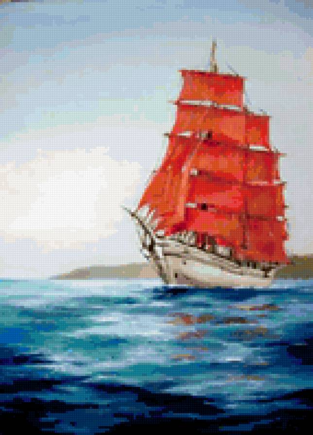 Алые паруса - корабль, море, парус - предпросмотр