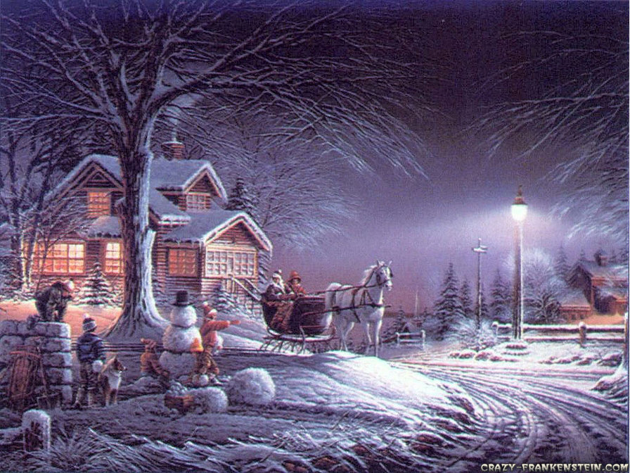 рождественская ночь - зима, ночь, рождество - оригинал