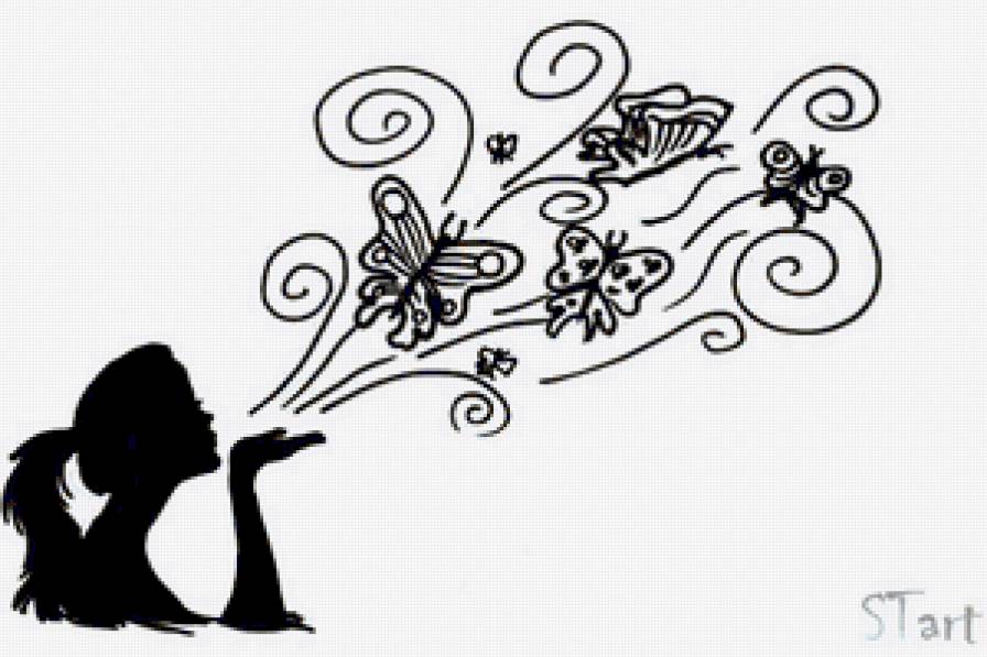 Девушка - девушка, силуэт - предпросмотр