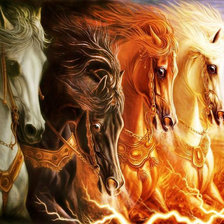 Схема вышивки «Огненные кони»