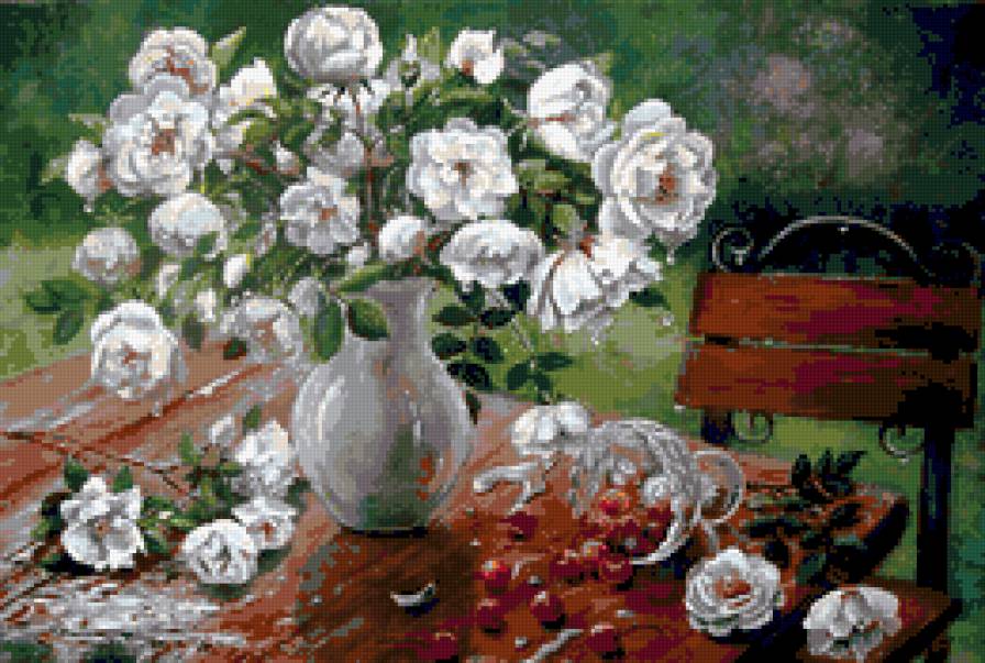 белый шиповник - цветы - предпросмотр