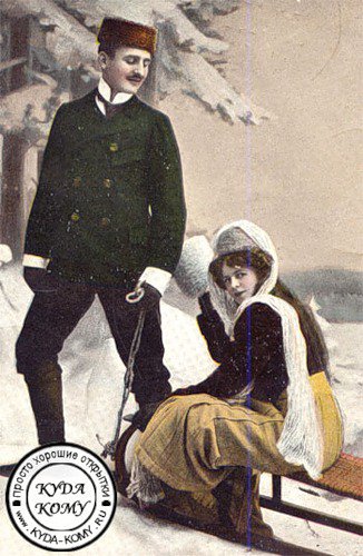 Серия "Портрет" - люди, мужчина, двое, пара, пейзаж. зима, девушка - оригинал