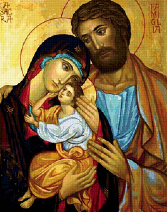 Святое семейство - религия, иосиф, мария, святое семейство, икона, иисус - предпросмотр
