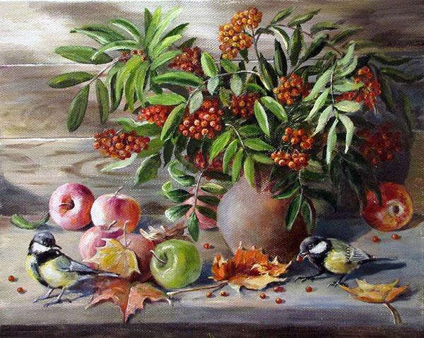 осенний натюрморт - цветы - оригинал