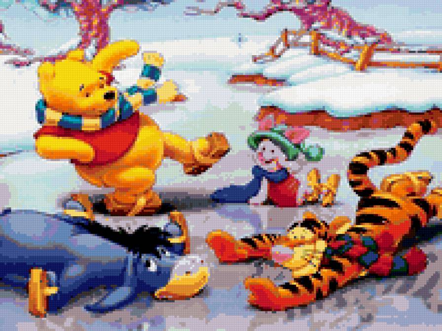 на катке - лед, винни-пух, дисней - предпросмотр