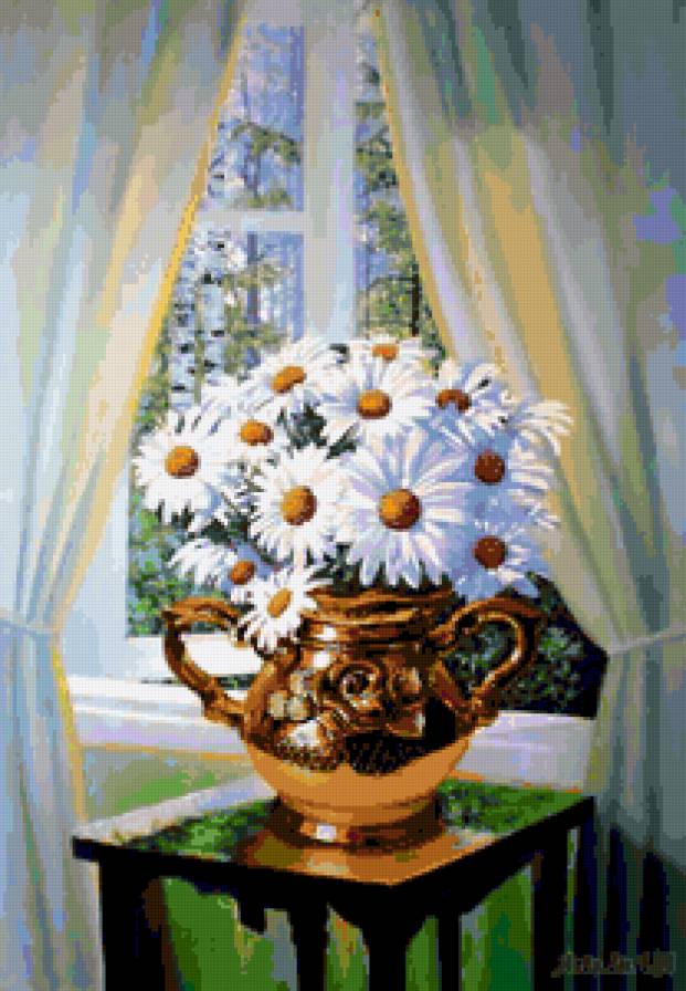 ромашки в вазе - цветы - предпросмотр