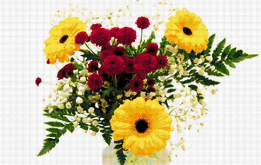 Букетик ярких цветочков) - букет, цветы, flowers - предпросмотр