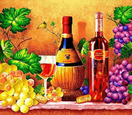 вино2 - вино, виноград. натюрморт - оригинал