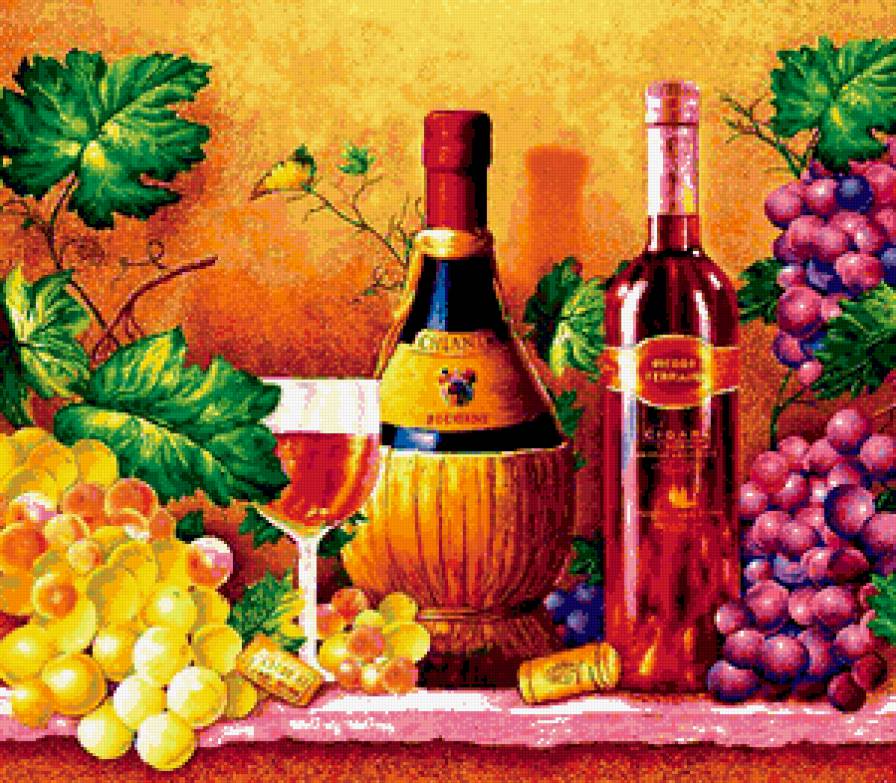 вино2 - виноград. натюрморт, вино - предпросмотр