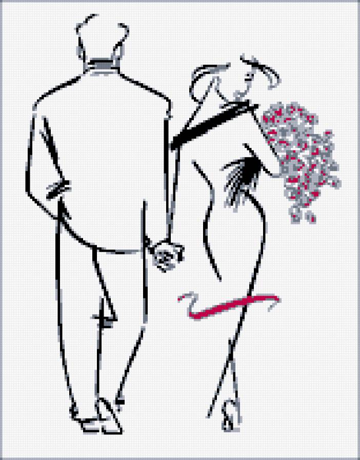 Пара - он и она, пара, графика - предпросмотр