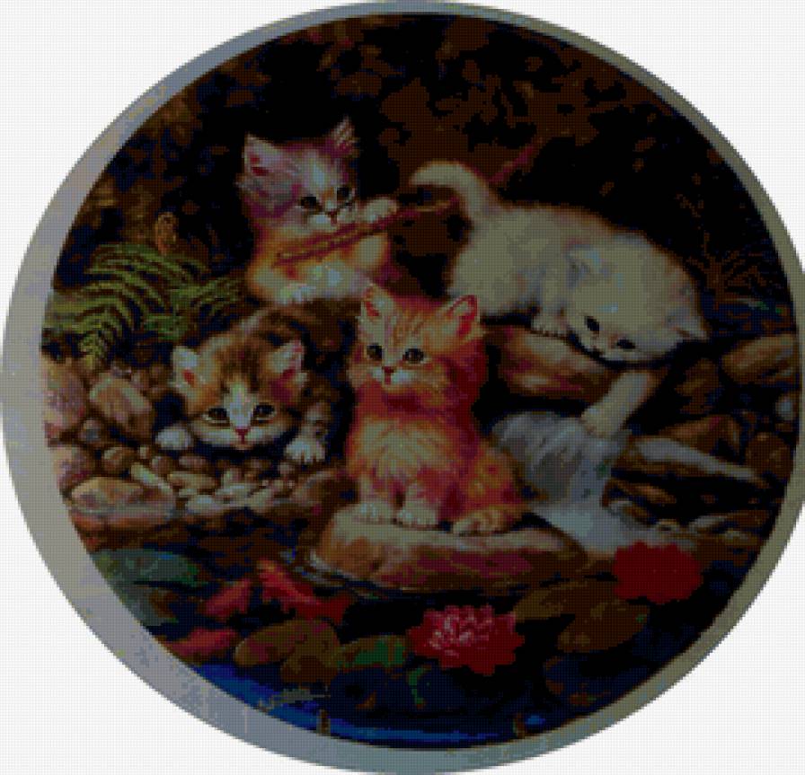 Котята с рыбками - кот, котята, кошка - предпросмотр