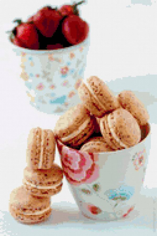 Натюрморт - еда, макаронс, пирожное - предпросмотр