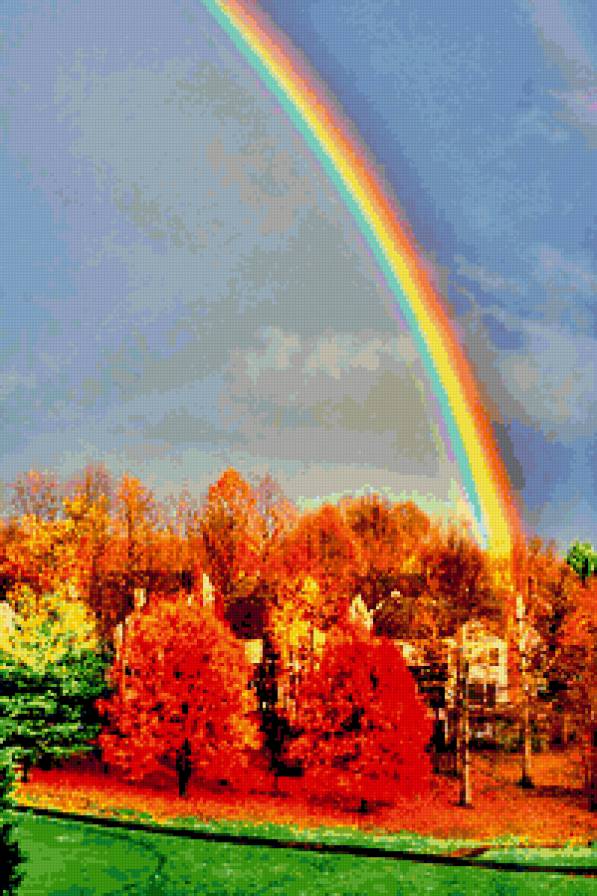 Радуга - пейзаж, улица, природа, город, красота, художник, радуга - предпросмотр