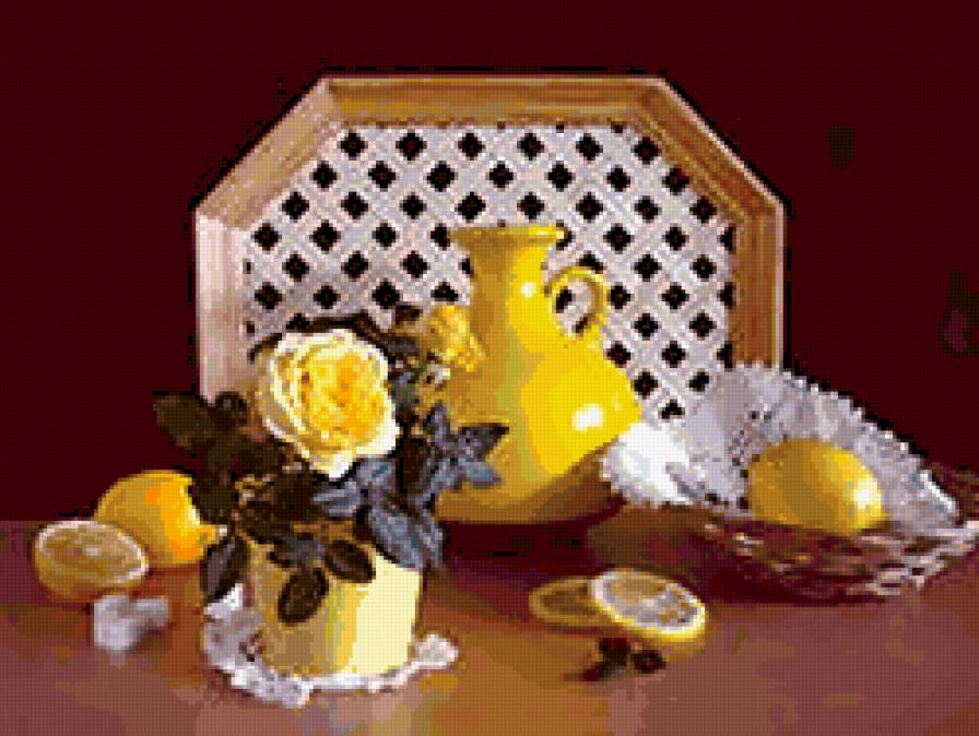 Натюрморт - лимон, ваза, натюрморт - предпросмотр