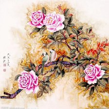 Схема вышивки «Осенние розы»