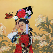 Оригинал схемы вышивки «Китайская красавица» (№173877)