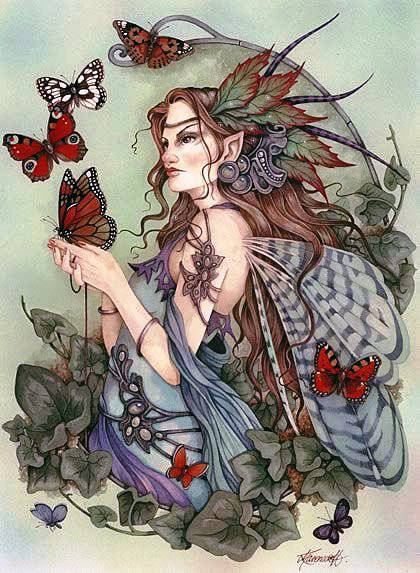 Серия ФЕИ И ЭЛЬФЫ - нимфа, фея, бабочка, фэнтези - оригинал