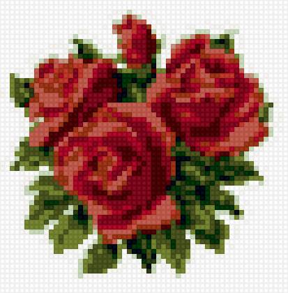 Маленькие розы - цветы, розы, цветок, зеленый, роза, красный - предпросмотр