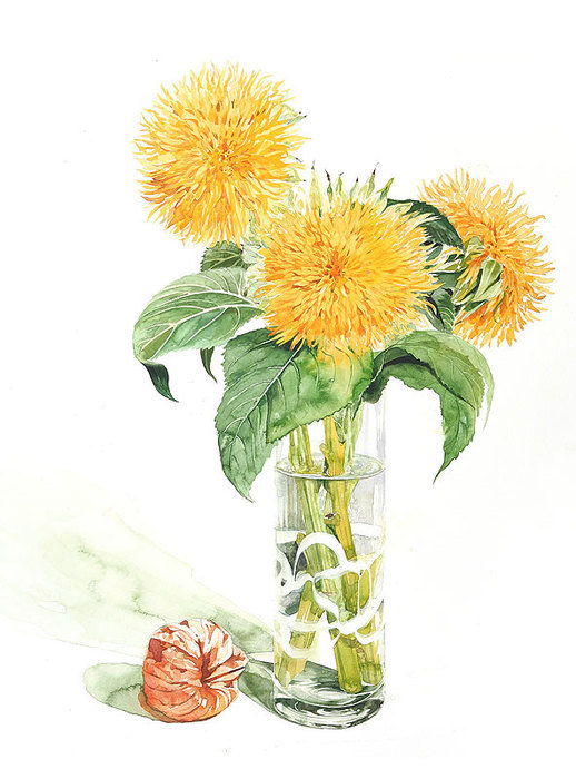 букет подсолнухов - натюрморт, цветы, букет - оригинал