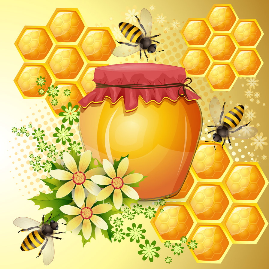 сладости - мед, пчелы, для кухни, насекомые - оригинал