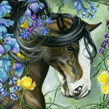 Оригинал схемы вышивки «серия "лошади и цветы"» (№175148)