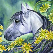 Схема вышивки «серия "лошади и цветы"»