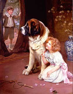 Arthur John Elsley - собачки, діти, живопис - оригинал