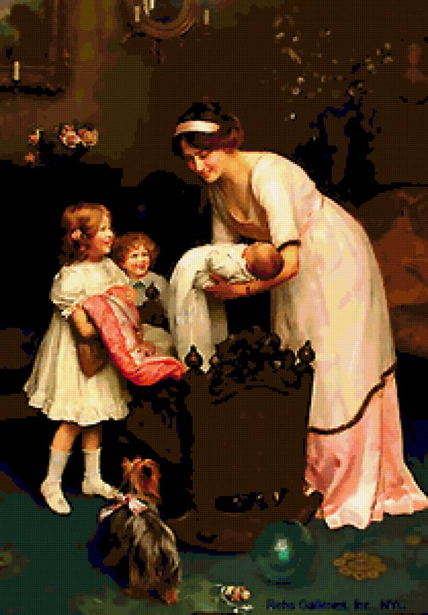 Arthur John Elsley5 - собачки, живопис, діти - предпросмотр