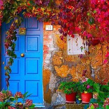 Схема вышивки «Синяя дверь»