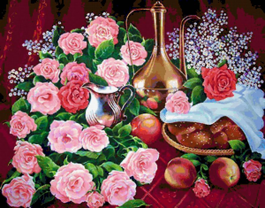 НАТЮРМОРТ С РОЗАМИ - предпросмотр