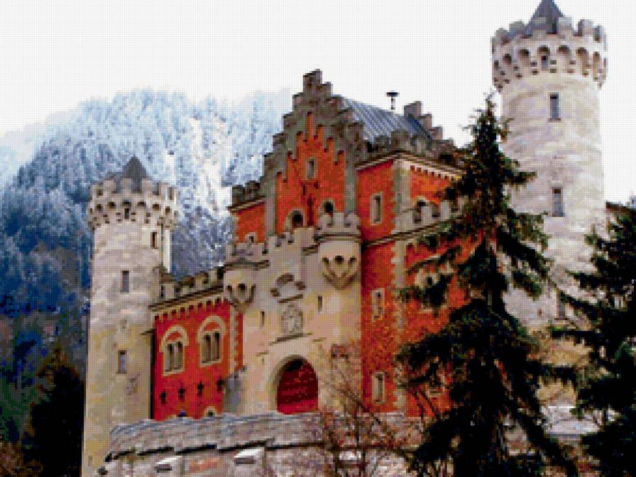 Замок Нойшванштайн - горы, горный пейз, замки, дворцы, замки мира - предпросмотр