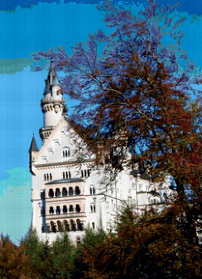 Замок Нойшванштайн - горный пейзаж, горы, дворцы, замки мира, замки - предпросмотр