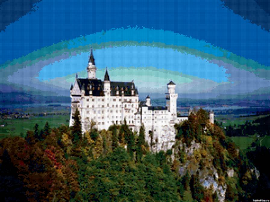 Замок Нойшванштайн - замки мира, горный пейзаж, дворцы, горы, замки - предпросмотр