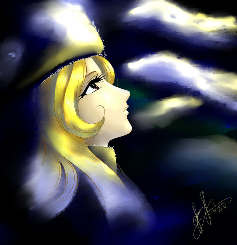 Лунная ночь - девушка, ночь, луна - оригинал