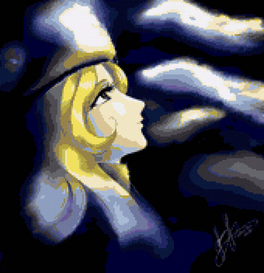 Лунная ночь - луна, ночь, девушка - предпросмотр